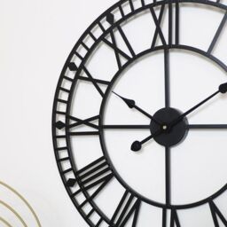 Melody Maison Black Metal Skeleton Clock 60cm X 60cm - Size: 60 cm X 60 cm - thumbnail 6