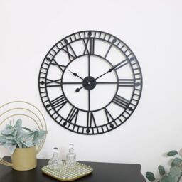 Melody Maison Black Metal Skeleton Clock 60cm X 60cm - Size: 60 cm X 60 cm - thumbnail 5
