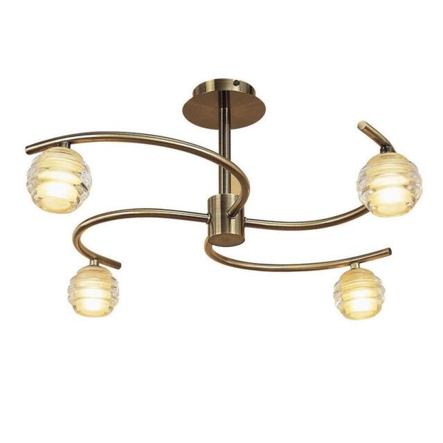 Netlighting Sphere Semi Flush 4 Light G9 Antique Brass in Bronze - image 1