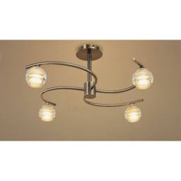 Netlighting Sphere Semi Flush 4 Light G9 Antique Brass in Bronze - thumbnail 2