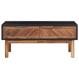 Berkfield Home Coffee Table 90x50x40 cm Solid Acacia Wood & MDF in Brown - Size: 90 x 50 x 40 cm - thumbnail 3