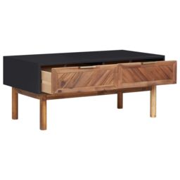 Berkfield Home Coffee Table 90x50x40 cm Solid Acacia Wood & MDF in Brown - Size: 90 x 50 x 40 cm - thumbnail 2