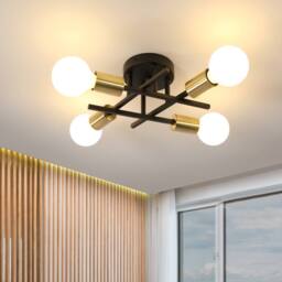 Pheashine Retro Ceiling Lamp Black & Gold 28x28x15 E27 - thumbnail 2