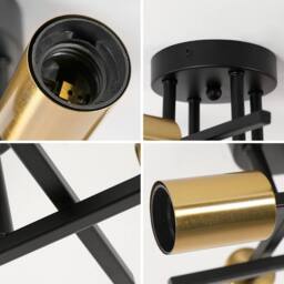 Pheashine Retro Ceiling Lamp Black & Gold 28x28x15 E27 - thumbnail 5