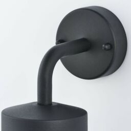 Loops IP44 Outdoor Wall Light Curved Matt Black & Glass Shade Mini Nautical Lantern - thumbnail 4