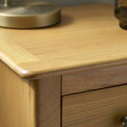 Cheshire Premium Langford Oak Compact 1 Drawer Bedside Table with Shelf in Brown - thumbnail 6
