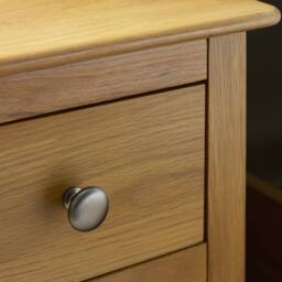 Cheshire Premium Langford Oak Compact 1 Drawer Bedside Table with Shelf in Brown - thumbnail 7