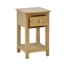 Cheshire Premium Langford Oak Compact 1 Drawer Bedside Table with Shelf in Brown - thumbnail 2