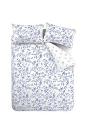 Bianca 'Thea Floral' 200 Thread Count Cotton Reversible Duvet Cover Set in Blue - Size: King - thumbnail 6