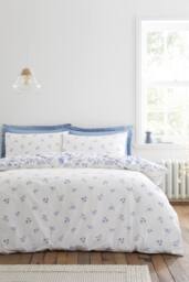 Bianca 'Thea Floral' 200 Thread Count Cotton Reversible Duvet Cover Set in Blue - Size: King - thumbnail 2