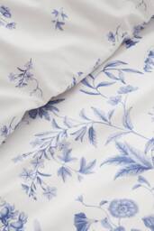 Bianca 'Thea Floral' 200 Thread Count Cotton Reversible Duvet Cover Set in Blue - Size: King - thumbnail 4