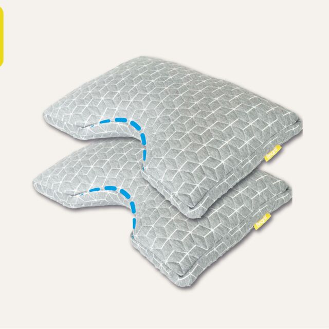 Brightr Sleep 2 pack MoonHug Adjustable Memory Foam pillow with cut out in Grey - image 1