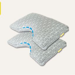Brightr Sleep 2 pack MoonHug Adjustable Memory Foam pillow with cut out in Grey - thumbnail 1