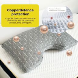 Brightr Sleep 2 pack MoonHug Adjustable Memory Foam pillow with cut out in Grey - thumbnail 4