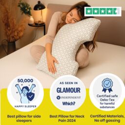 Brightr Sleep 2 pack MoonHug Adjustable Memory Foam pillow with cut out in Grey - thumbnail 7