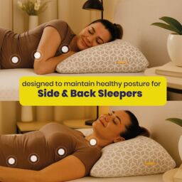 Brightr Sleep 2 pack MoonHug Adjustable Memory Foam pillow with cut out in Grey - thumbnail 8