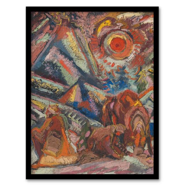 Artery8 A Rest Abstract Colourful Painting Kubincan Framed Wall Art Print - Size: A4 - image 1
