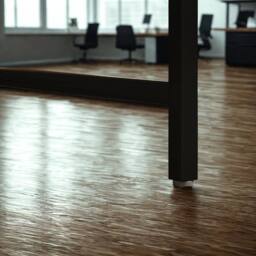 FURNOS Industrial 120CM Computer Desk With USB Outlets & LED Lights in Brown - thumbnail 4