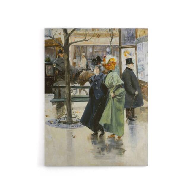 "Artery8 Abel Truchet On the Boulevards Parisian Street View Canvas Art Print - Size: W12"" x H16""" - image 1