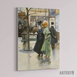"Artery8 Abel Truchet On the Boulevards Parisian Street View Canvas Art Print - Size: W12"" x H16""" - thumbnail 2