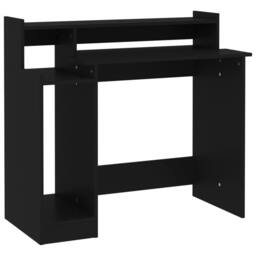 Berkfield Home Desk with LED Lights Black 97x45x90 cm Engineered Wood - Size: 97 x 45 x 90 cm - thumbnail 3