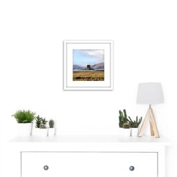 Artery8 Andrewmckie Loch Laich Castle Stalker Scotland Photo 8X8 Inch Square Wooden Framed Wall Art Print Picture with Mount in White - thumbnail 2