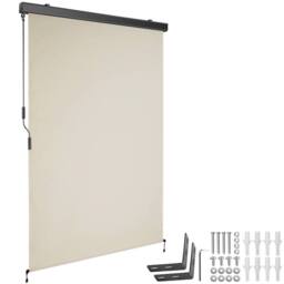 tectake Vertical Awning Eloise in Beige - Size: 120 cm x 250 cm - thumbnail 1