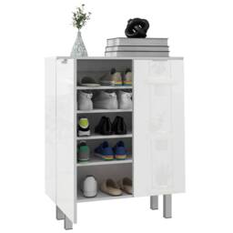 Nordara High Gloss Shoe Storage Cabinet with Soft Close Hinges Adjustable in White - Size: 100 cm x 15 cm
