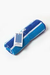 Homescapes Blue Stripe 100% Cotton Beach Towel - thumbnail 4