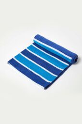 Homescapes Blue Stripe 100% Cotton Beach Towel - thumbnail 1