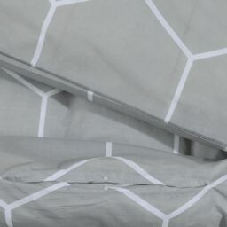 Berkfield Home Duvet Cover Set Grey 200x200 cm Cotton - thumbnail 4