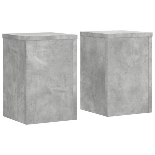 Berkfield Home Plant Stands 2 pcs Concrete Grey 20x20x30 cm Engineered Wood - Size: 20 x 20 x 30 cm - image 1