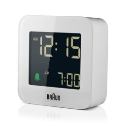 Braun Digital Travel Alarm Clock in White - thumbnail 3