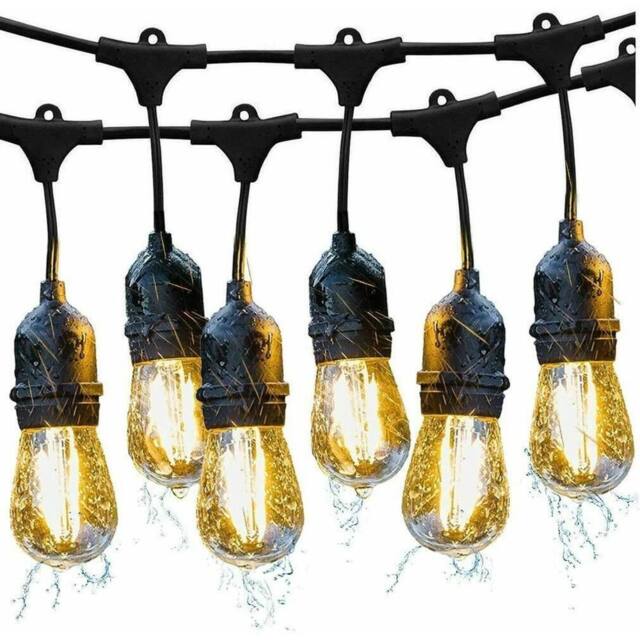 SPETLEK Festoon String Lights Outdoor Garden 20 Bulbs in Black - image 1