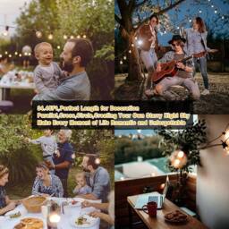 SPETLEK Festoon String Lights Outdoor Garden 20 Bulbs in Black - thumbnail 3