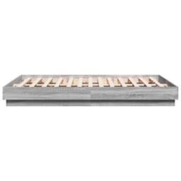 Berkfield Home Durable Bed Frame with LED without Mattress Grey Sonoma 120x200 cm - Size: Small Double - thumbnail 7