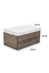 Living and Home Folding Clothes Organiser Wardrobe Drawer Storage Box with 9 Dividers & Lid in Brown - thumbnail 6
