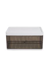 Living and Home Folding Clothes Organiser Wardrobe Drawer Storage Box with 9 Dividers & Lid in Brown - thumbnail 4