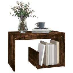 Berkfield Home Side Table Smoked Oak 59x36x38 cm Engineered Wood in Brown - Size: 59 x 36 x 38 cm - thumbnail 3