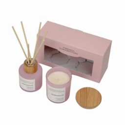 French Connection Strawberry Prosecco 130G Candle & 100ML Reed Diffuser Gift Set Pastel Range in Baby Pink - Size: 2 Pack - thumbnail 2