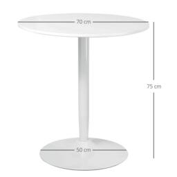 STILVORA Dining Table 70cm with steel frame white - thumbnail 4