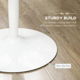 STILVORA Dining Table 70cm with steel frame white - thumbnail 7