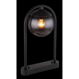Netlighting Michael Outdoor Pedestal Light Black IP44 Smoke Glass Shade 1x E27 - thumbnail 4