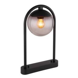 Netlighting Michael Outdoor Pedestal Light Black IP44 Smoke Glass Shade 1x E27
