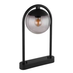 Netlighting Michael Outdoor Pedestal Light Black IP44 Smoke Glass Shade 1x E27 - thumbnail 2