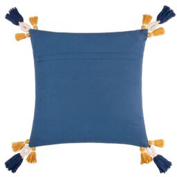 Wylder Tropics Regal Leopard Embroidered 100% Cotton Velvet Cushion in Blue - Size: 50 cm x 50 cm - thumbnail 2