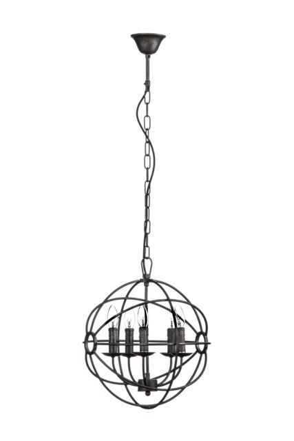Orsina Orbital 5 Arm Pendant Light, Artistic Ceiling Lighting For Rooms, Metal Frame Light With Candle Bulb Holders in Black - image 1