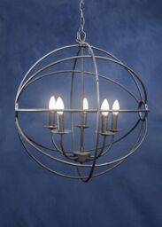 Orsina Orbital 5 Arm Pendant Light, Artistic Ceiling Lighting For Rooms, Metal Frame Light With Candle Bulb Holders in Black - thumbnail 2