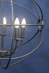 Orsina Orbital 5 Arm Pendant Light, Artistic Ceiling Lighting For Rooms, Metal Frame Light With Candle Bulb Holders in Black - thumbnail 5