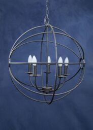 Orsina Orbital 5 Arm Pendant Light, Artistic Ceiling Lighting For Rooms, Metal Frame Light With Candle Bulb Holders in Black - thumbnail 3